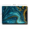 Elegant Decorative Canvas Painting, 70 x 100 cm | 100% Canvas (2.8 mm) & Pine Wood Frame (22 mm) | Stunning Blue, Navy Blue & Gold Design for Home Decor