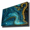 Elegant Decorative Canvas Painting, 70 x 100 cm | 100% Canvas (2.8 mm) & Pine Wood Frame (22 mm) | Stunning Blue, Navy Blue & Gold Design for Home Decor