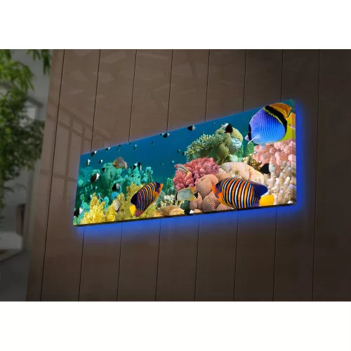 Decorative LED Lighted Canvas Painting, 30 x 90 cm, 100% Suede Canvas, Wooden Frame (3 cm), Battery-Powered with On/Off Switch, Perfect for Home Decor