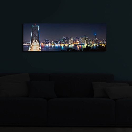 Decorative LED Lighted Canvas Painting, 30 x 90 cm, 100% Suede Canvas, Wooden Frame (3 cm), Battery-Powered with On/Off Switch, Perfect for Home Decor