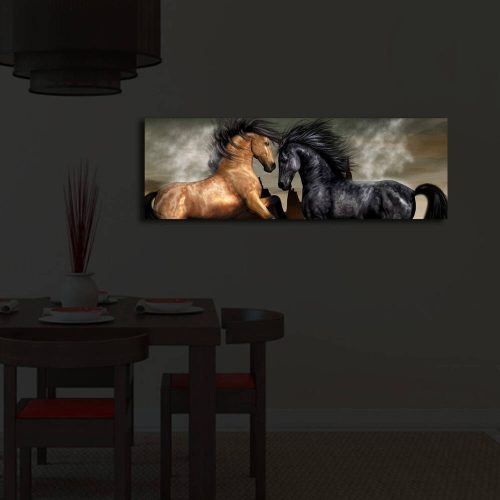 Decorative LED Lighted Canvas Painting, 30 x 90 cm, 100% Suede Canvas, Wooden Frame (3 cm), Battery-Powered with On/Off Switch, Perfect for Home Decor