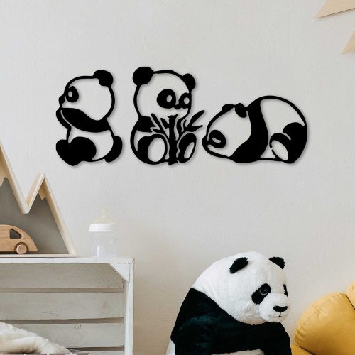 Stylish Black Decorative Metal Wall Accessory Set (3 Pieces) | 100% Metal, 1 mm Thickness | Perfect for Home Decor, Modern & Chic Design