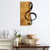 Elegant Decorative Wooden Wall Accessory, 39 x 58 cm | 50% Wood (3 cm Thick) & 50% Metal | Unique Walnut & Black Design, Perfect for Any Space