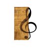 Elegant Decorative Wooden Wall Accessory, 39 x 58 cm | 50% Wood (3 cm Thick) & 50% Metal | Unique Walnut & Black Design, Perfect for Any Space
