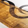 Elegant Decorative Wooden Wall Accessory, 39 x 58 cm | 50% Wood (3 cm Thick) & 50% Metal | Unique Walnut & Black Design, Perfect for Any Space