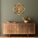 Elegant Decorative Wooden Wall Accessory, 54 x 54 cm, Walnut & Gold | 50% Wood (3 cm) & 50% Metal (1.5 mm) | Wall-Mountable, Unique Texture Variations