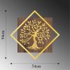 Elegant Decorative Wooden Wall Accessory, 54 x 54 cm, Walnut & Gold | 50% Wood (3 cm) & 50% Metal (1.5 mm) | Wall-Mountable, Unique Texture Variations