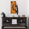 Elegant Decorative Wooden Wall Accessory, Walnut & Black, 36 x 66 x 3 cm | 100% Wood (3 cm) & Metal (1.5 mm) | Unique Design for Stylish Home Decor