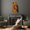 Elegant Decorative Wooden Wall Accessory, Walnut & Black, 36 x 66 x 3 cm | 100% Wood (3 cm) & Metal (1.5 mm) | Unique Design for Stylish Home Decor