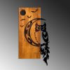 Elegant Decorative Wooden Wall Accessory, Walnut & Black, 36 x 66 x 3 cm | 100% Wood (3 cm) & Metal (1.5 mm) | Unique Design for Stylish Home Decor