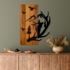 Elegant Decorative Wooden Wall Accessory, Walnut & Black, 43 x 58 x 3 cm | 100% Wood (3 cm) & Metal (1.5 mm) | Unique Design for Stylish Home Decor
