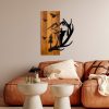 Elegant Decorative Wooden Wall Accessory, Walnut & Black, 43 x 58 x 3 cm | 100% Wood (3 cm) & Metal (1.5 mm) | Unique Design for Stylish Home Decor