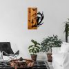 Elegant Decorative Wooden Wall Accessory, Walnut & Black, 43 x 58 x 3 cm | 100% Wood (3 cm) & Metal (1.5 mm) | Unique Design for Stylish Home Decor
