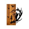 Elegant Decorative Wooden Wall Accessory, Walnut & Black, 43 x 58 x 3 cm | 100% Wood (3 cm) & Metal (1.5 mm) | Unique Design for Stylish Home Decor