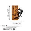 Elegant Decorative Wooden Wall Accessory, Walnut & Black, 43 x 58 x 3 cm | 100% Wood (3 cm) & Metal (1.5 mm) | Unique Design for Stylish Home Decor