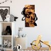 Elegant Decorative Wooden Wall Accessory, Walnut & Black, 43 x 58 x 3 cm | 50% Wood (3 cm) & 50% Metal (1.5 cm) | Unique Design for Stylish Home Decor