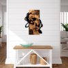 Elegant Decorative Wooden Wall Accessory, Walnut & Black, 43 x 58 x 3 cm | 50% Wood (3 cm) & 50% Metal (1.5 cm) | Unique Design for Stylish Home Decor