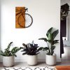 Elegant Decorative Wooden Wall Accessory, 45 x 58 cm | 50% Wood (3 cm Thick) & 50% Metal | Walnut & Black Finish, Unique Texture Variations
