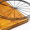 Elegant Decorative Wooden Wall Accessory, 45 x 58 cm | 50% Wood (3 cm Thick) & 50% Metal | Walnut & Black Finish, Unique Texture Variations