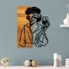 Elegant Decorative Wooden Wall Accessory, Black & Light Walnut, 39 x 3 x 50 cm | 50% Wood (3 cm) & 50% Metal (1.5 mm) | Unique Design for Stylish Home Decor