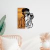 Elegant Decorative Wooden Wall Accessory, Black & Light Walnut, 39 x 3 x 50 cm | 50% Wood (3 cm) & 50% Metal (1.5 mm) | Unique Design for Stylish Home Decor