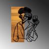 Elegant Decorative Wooden Wall Accessory, Black & Light Walnut, 39 x 3 x 50 cm | 50% Wood (3 cm) & 50% Metal (1.5 mm) | Unique Design for Stylish Home Decor