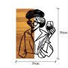 Elegant Decorative Wooden Wall Accessory, Black & Light Walnut, 39 x 3 x 50 cm | 50% Wood (3 cm) & 50% Metal (1.5 mm) | Unique Design for Stylish Home Decor