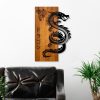 Elegant Decorative Wooden Wall Accessory, Walnut & Black, 40 x 58 x 3 cm | 100% Wood (3 cm) & Metal (1.5 mm) | Unique Design for Stylish Home Decor