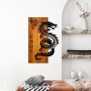 Elegant Decorative Wooden Wall Accessory, Walnut & Black, 40 x 58 x 3 cm | 100% Wood (3 cm) & Metal (1.5 mm) | Unique Design for Stylish Home Decor