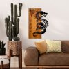 Elegant Decorative Wooden Wall Accessory, Walnut & Black, 40 x 58 x 3 cm | 100% Wood (3 cm) & Metal (1.5 mm) | Unique Design for Stylish Home Decor