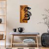 Elegant Decorative Wooden Wall Accessory, Walnut & Black, 40 x 58 x 3 cm | 100% Wood (3 cm) & Metal (1.5 mm) | Unique Design for Stylish Home Decor