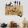 Elegant Decorative Wooden Wall Accessory, Walnut & Black, 58 x 3 x 52 cm | 100% Metal (1.5 mm) & Real Wood (3 cm) | Unique Color & Texture Variations