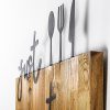 Elegant Decorative Wooden Wall Accessory, Walnut & Black, 58 x 3 x 52 cm | 100% Metal (1.5 mm) & Real Wood (3 cm) | Unique Color & Texture Variations