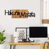 Elegant Decorative Wooden Wall Accessory, 108 x 3 x 30 cm | 100% Wood (3 cm) & Metal (1.5 mm) | Unique Black & Light Walnut Finish, Perfect for Home Decor
