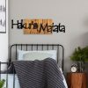 Elegant Decorative Wooden Wall Accessory, 108 x 3 x 30 cm | 100% Wood (3 cm) & Metal (1.5 mm) | Unique Black & Light Walnut Finish, Perfect for Home Decor
