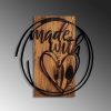 Elegant Decorative Wooden Wall Accessory, 55 x 57 cm | 100% Real Wood (3 cm) & Metal (1.5 mm) | Unique Walnut & Black Finish, Perfect for Home Decor