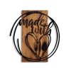 Elegant Decorative Wooden Wall Accessory, 55 x 57 cm | 100% Real Wood (3 cm) & Metal (1.5 mm) | Unique Walnut & Black Finish, Perfect for Home Decor