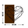 Elegant Decorative Wooden Wall Accessory, 58 x 58 cm | 50% Wood (3 cm Thick) & 50% Metal | Unique Walnut & Black Design, Perfect for Any Space