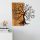 Hand-Painted Decorative Wooden Wall Accessory, 58 x 58 cm | 100% Wood (3 cm) & Metal (1.5 mm) | Unique Walnut & Brown Finish, Perfect for Home Decor