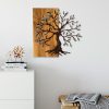 Hand-Painted Decorative Wooden Wall Accessory, 58 x 58 cm | 100% Wood (3 cm) & Metal (1.5 mm) | Unique Walnut & Brown Finish, Perfect for Home Decor