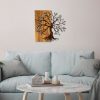 Hand-Painted Decorative Wooden Wall Accessory, 58 x 58 cm | 100% Wood (3 cm) & Metal (1.5 mm) | Unique Walnut & Brown Finish, Perfect for Home Decor