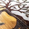 Hand-Painted Decorative Wooden Wall Accessory, 58 x 58 cm | 100% Wood (3 cm) & Metal (1.5 mm) | Unique Walnut & Brown Finish, Perfect for Home Decor