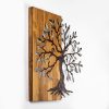 Hand-Painted Decorative Wooden Wall Accessory, 58 x 58 cm | 100% Wood (3 cm) & Metal (1.5 mm) | Unique Walnut & Brown Finish, Perfect for Home Decor