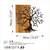 Hand-Painted Decorative Wooden Wall Accessory, 58 x 58 cm | 100% Wood (3 cm) & Metal (1.5 mm) | Unique Walnut & Brown Finish, Perfect for Home Decor