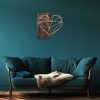 Elegant Decorative Wooden Wall Accessory, 58 x 58 cm, Walnut & Copper | 50% Wood (3 cm) & 50% Metal (1.5 mm) | Wall-Mountable, Unique Design
