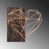 Elegant Decorative Wooden Wall Accessory, 58 x 58 cm, Walnut & Copper | 50% Wood (3 cm) & 50% Metal (1.5 mm) | Wall-Mountable, Unique Design