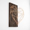 Elegant Decorative Wooden Wall Accessory, 58 x 58 cm, Walnut & Copper | 50% Wood (3 cm) & 50% Metal (1.5 mm) | Wall-Mountable, Unique Design
