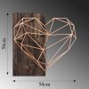 Elegant Decorative Wooden Wall Accessory, 58 x 58 cm, Walnut & Copper | 50% Wood (3 cm) & 50% Metal (1.5 mm) | Wall-Mountable, Unique Design