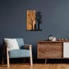 Elegant Decorative Wooden Wall Accessory, 45 x 58 cm | 50% Wood (3 cm Thick) & 50% Metal | Unique Walnut & Black Finish, Perfect for Modern Decor