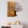Hand-Painted Decorative Wooden Wall Accessory, 60 x 58 x 3 cm | 100% Solid Wood (3 cm) & Metal (1.5 mm) | Unique Art for Home Décor, Natural Variations